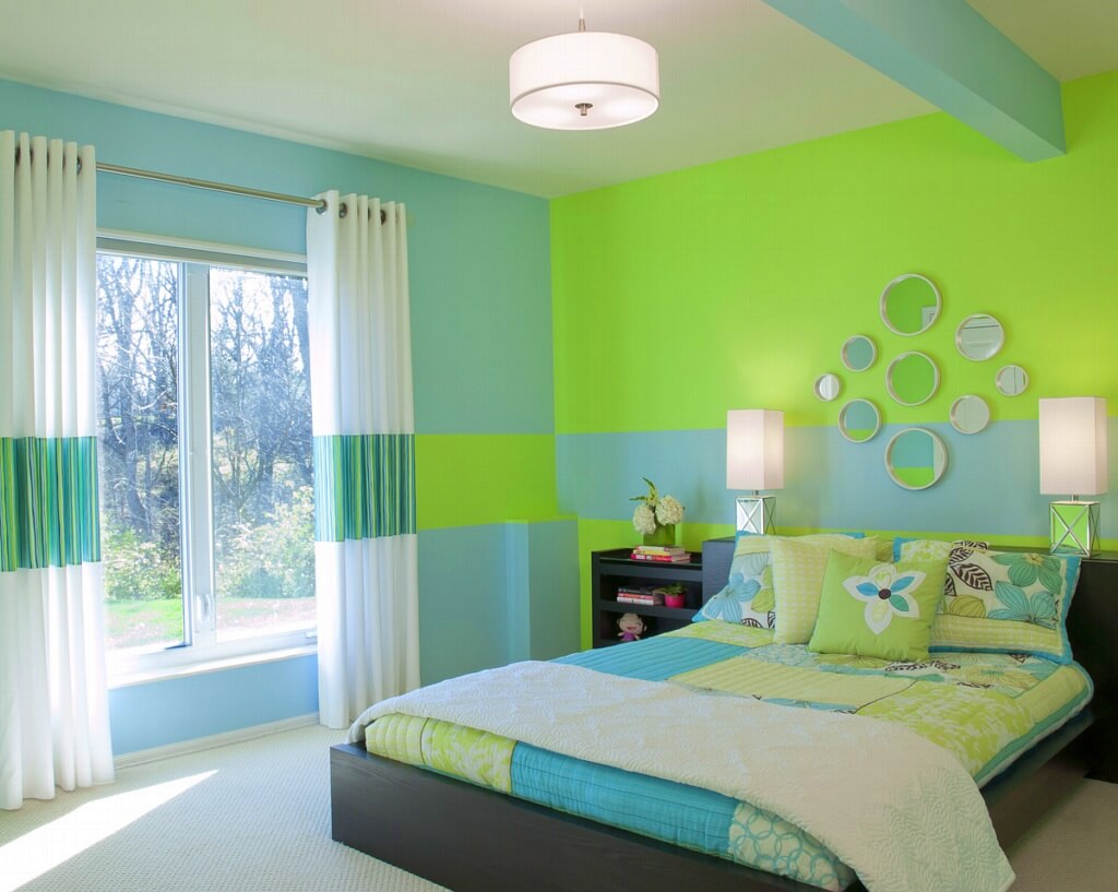 turquise with green perfect color scheme for teenager