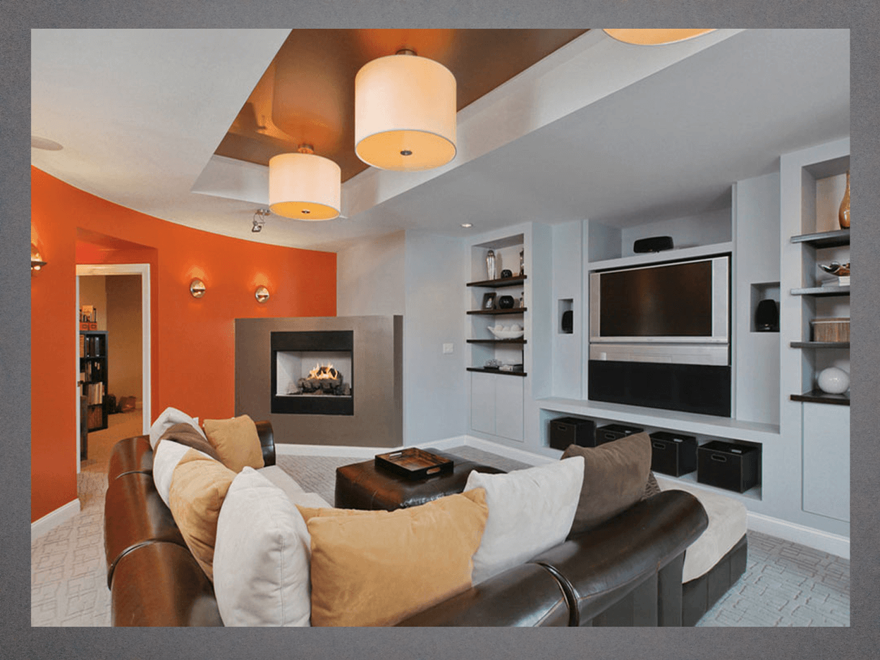 white-color-combination-goes-with-orange-wall-for-family-room