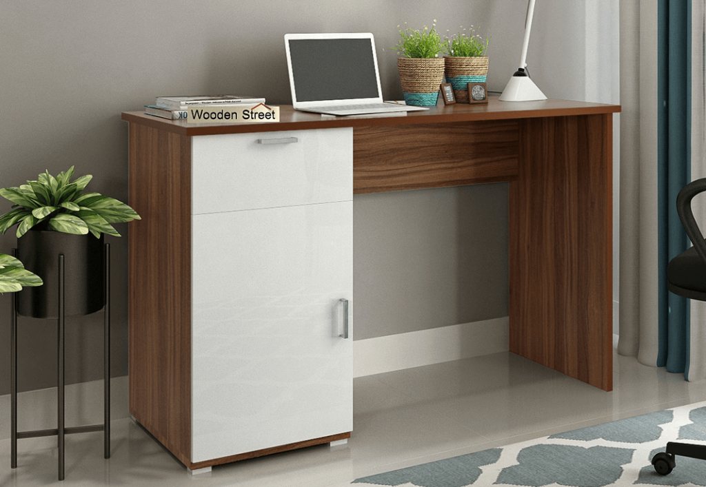 Mira Study Table with Frosty White Drawer